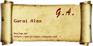 Garai Alex névjegykártya